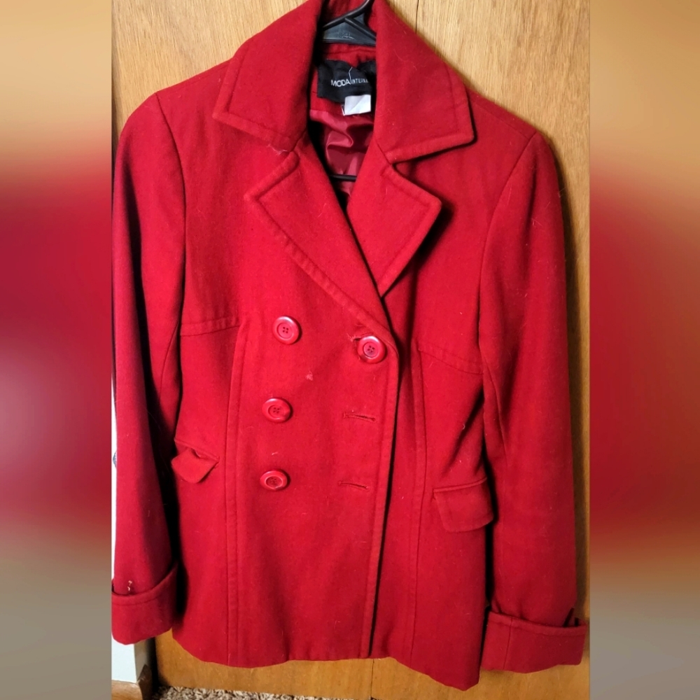 Red peacoat